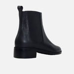 Botin plano anahí de cuero para mujer - Negro