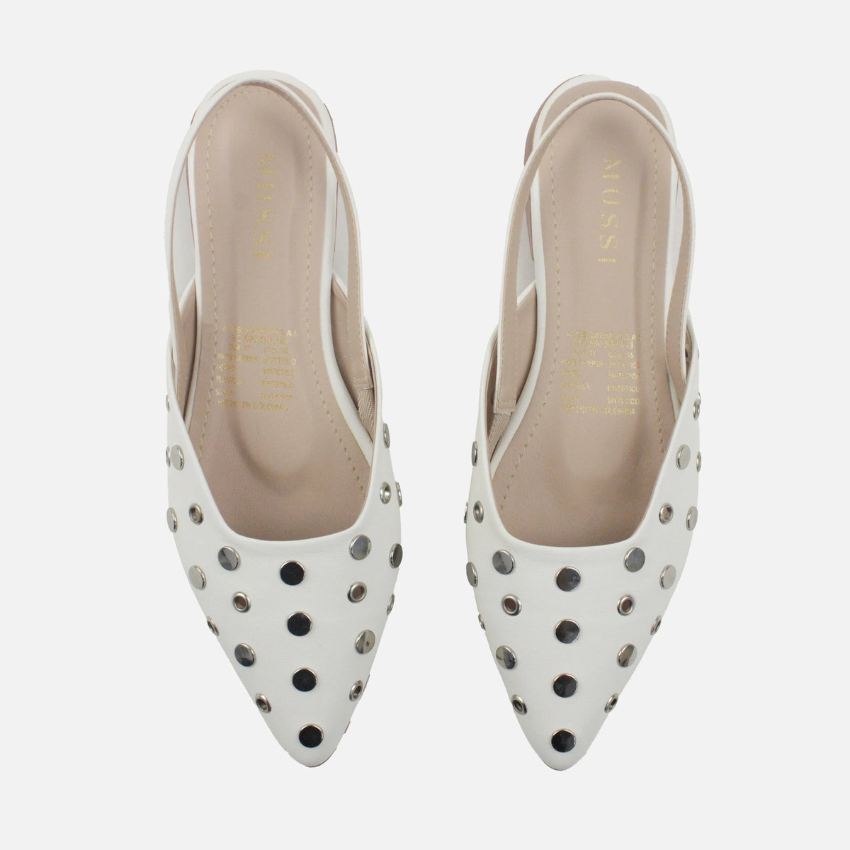 Baleta destalonada zinia de sintético para mujer - Hueso