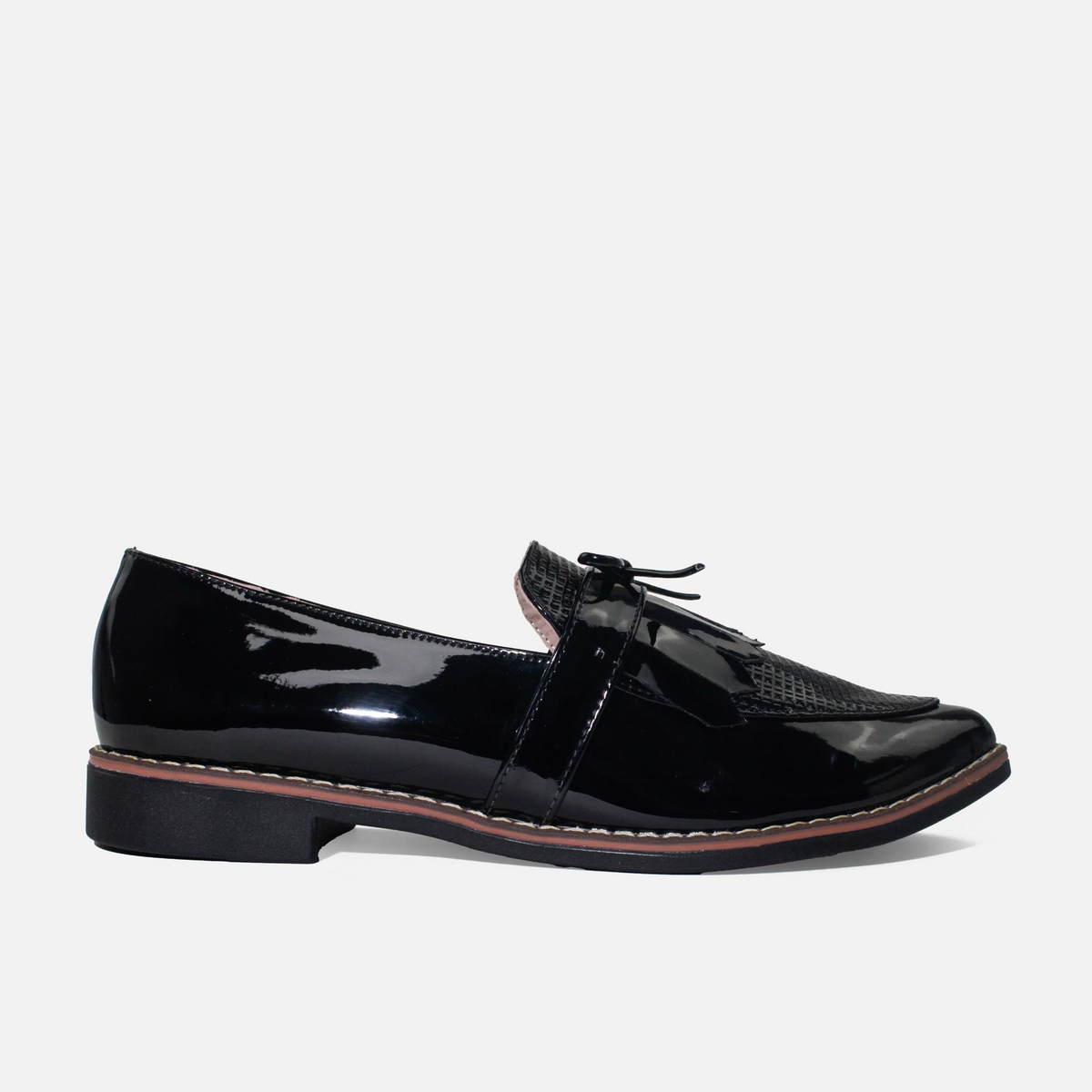 Mocasin plano keyla de sintético para mujer - Negro