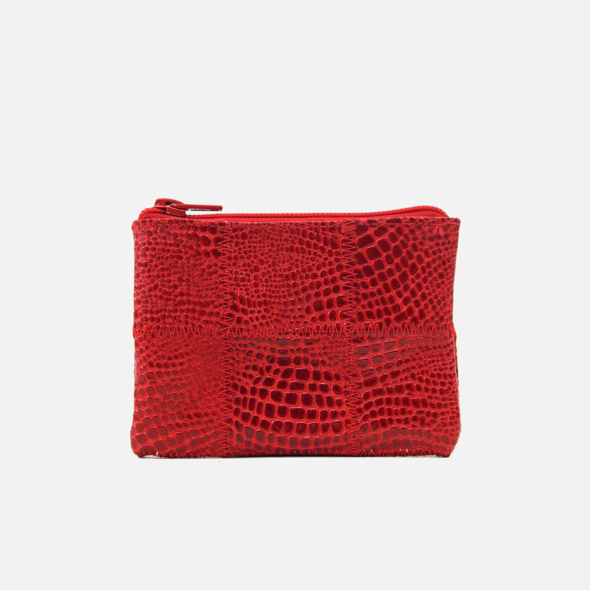 Monedero red de cuero para mujer - Rojo