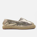 Espadrilla zahira de cuero para mujer - Oro