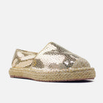 Espadrilla zahira de cuero para mujer - Oro