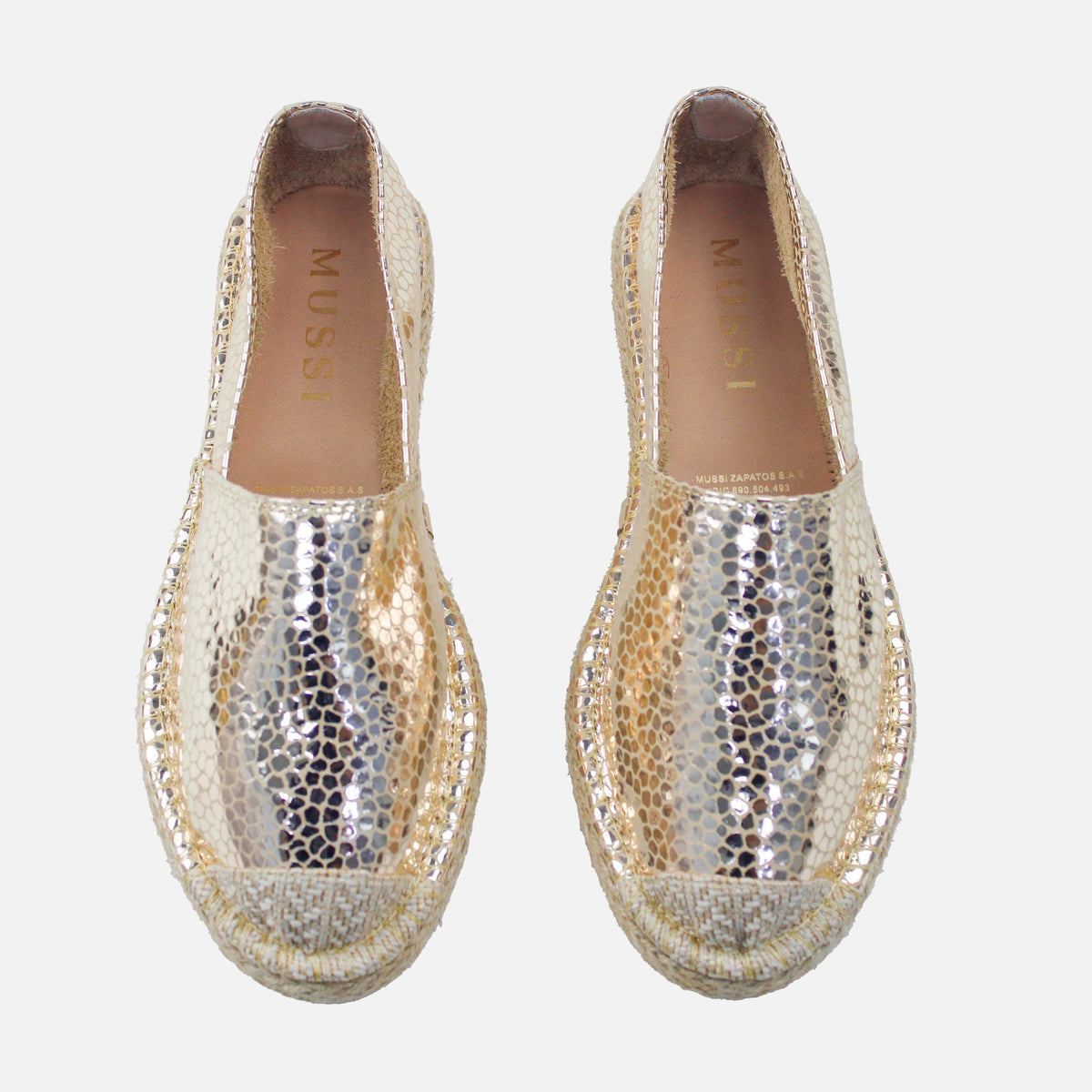 Espadrilla zahira de cuero para mujer - Oro