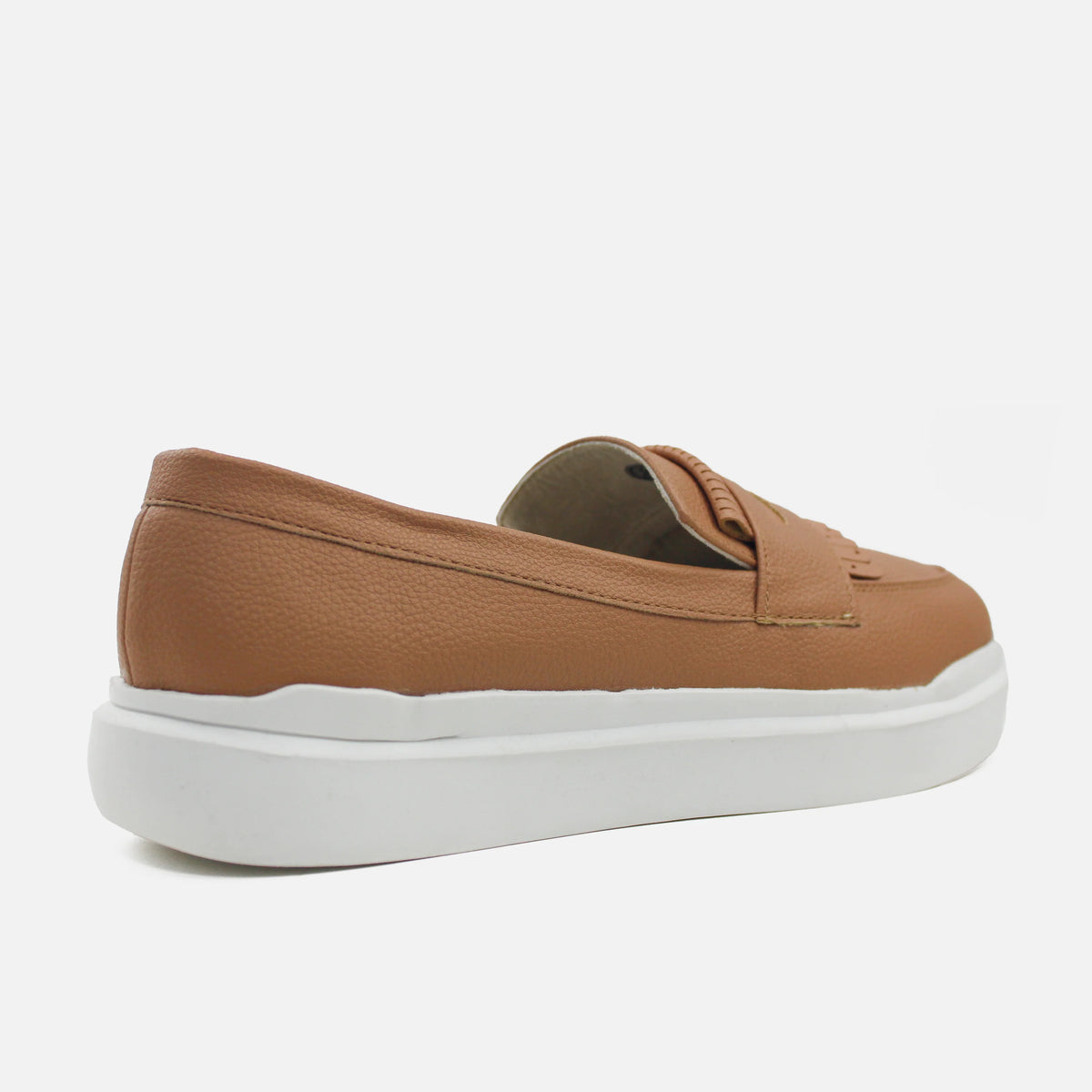 Mocasin plataforma gema de sintético para mujer - Miel