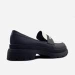 Mocasin tractorado mina de sintético para mujer - Negro