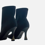 Botin tacon marea de textil para mujer - Negro