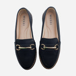 Mocasin sleeper amara de cuero para mujer - Negro