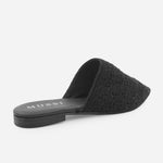 Zueco plano ivy de textil para mujer - Negro