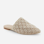 Zueco plano ivy de textil para mujer - Beige