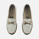 Mocasin plataforma ambarina de sintético para mujer - Hueso