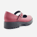 Mocasin tractorado camil de cuero para mujer - Vino