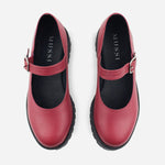 Mocasin tractorado camil de cuero para mujer - Vino