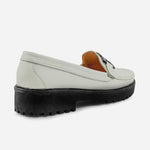 Mocasin tractorado lia de cuero para mujer - Blanco