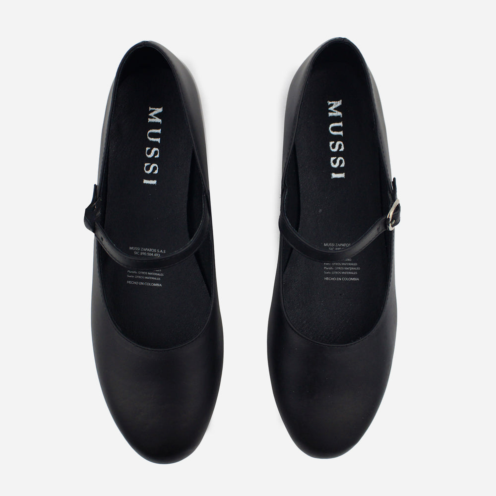 Baleta plana floral de sintético para mujer - Negro