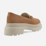 Mocasin tractorado madelaine de sintético para mujer - Almendra