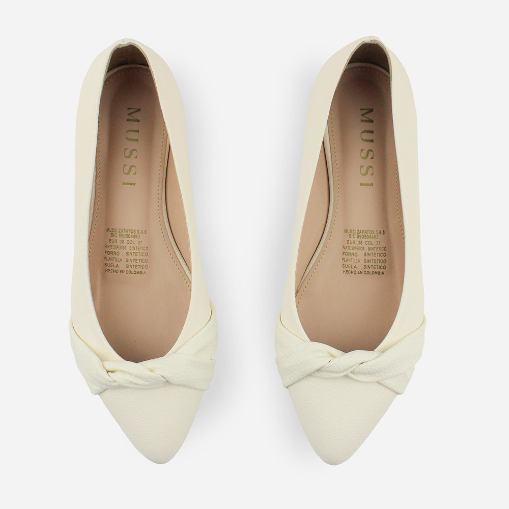 Baleta plana alegria de sintético para mujer - Hueso