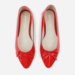 Baleta plana amara de sintético para mujer - Rojo