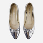 Baleta plana amara de sintético para mujer - Plata