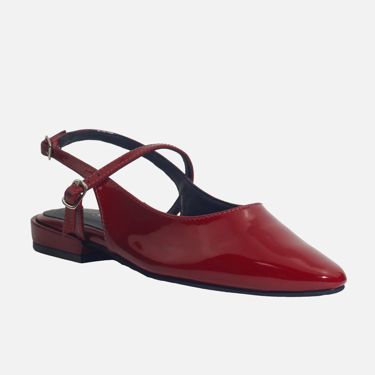 Baleta destalonada very de cuero para mujer - Vino