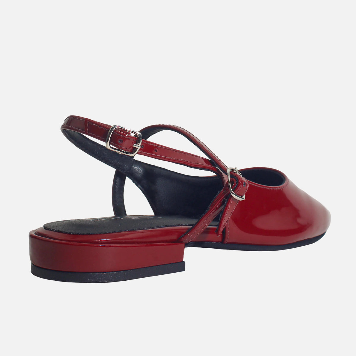 Baleta destalonada very de cuero para mujer - Vino