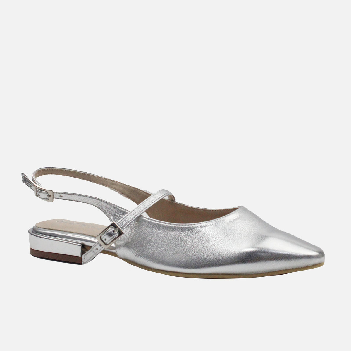 Baleta destalonada very de sintético para mujer - Plateado