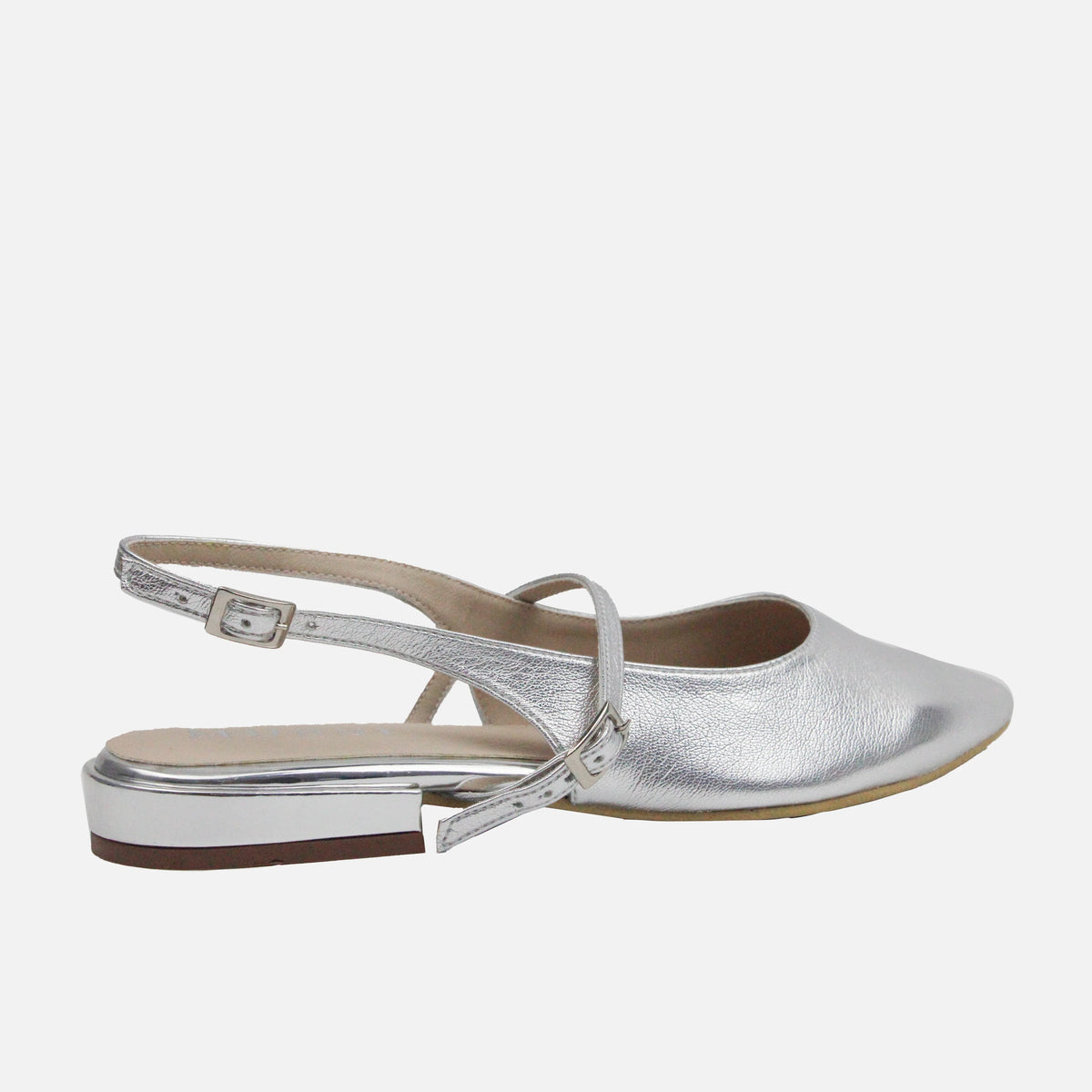 Baleta destalonada very de sintético para mujer - Plateado