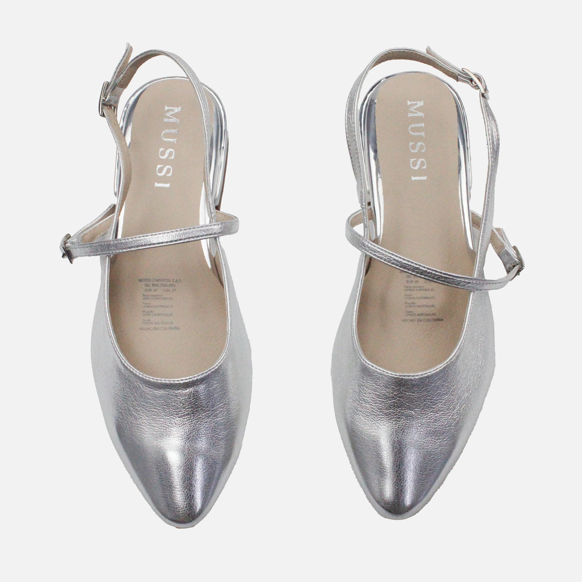 Baleta destalonada very de sintético para mujer - Plateado