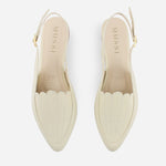 Baleta destalonada sarah de cuero para mujer - Hueso