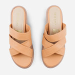 Sandalia flatform diera de sintético para mujer - Almendra