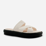 Sandalia flatform diera de sintético para mujer - Hueso