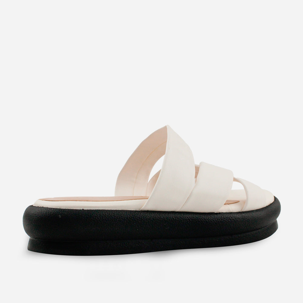 Sandalia flatform diera de sintético para mujer - Hueso