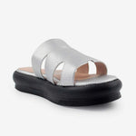 Sandalia flatform nora de sintético para mujer - Plateado