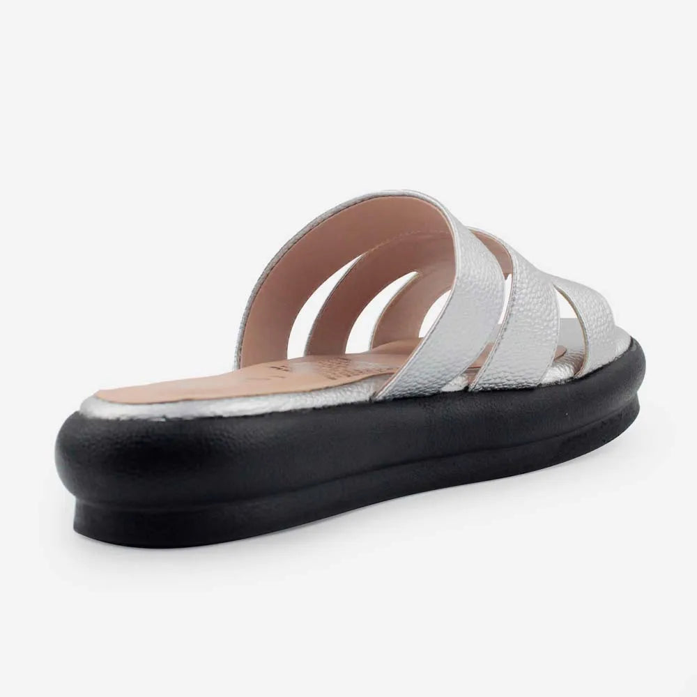 Sandalia flatform nora de sintético para mujer - Plateado