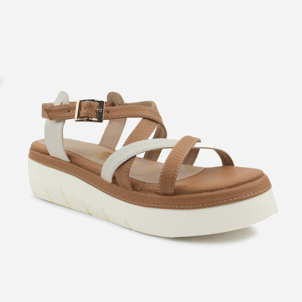 Sandalia chunky perla de sintético para mujer - Almendra