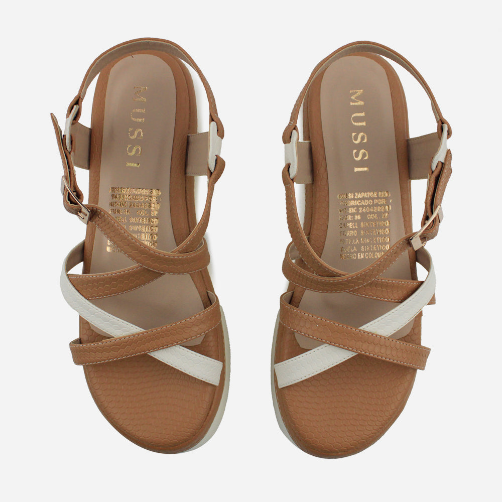 Sandalia chunky perla de sintético para mujer - Almendra
