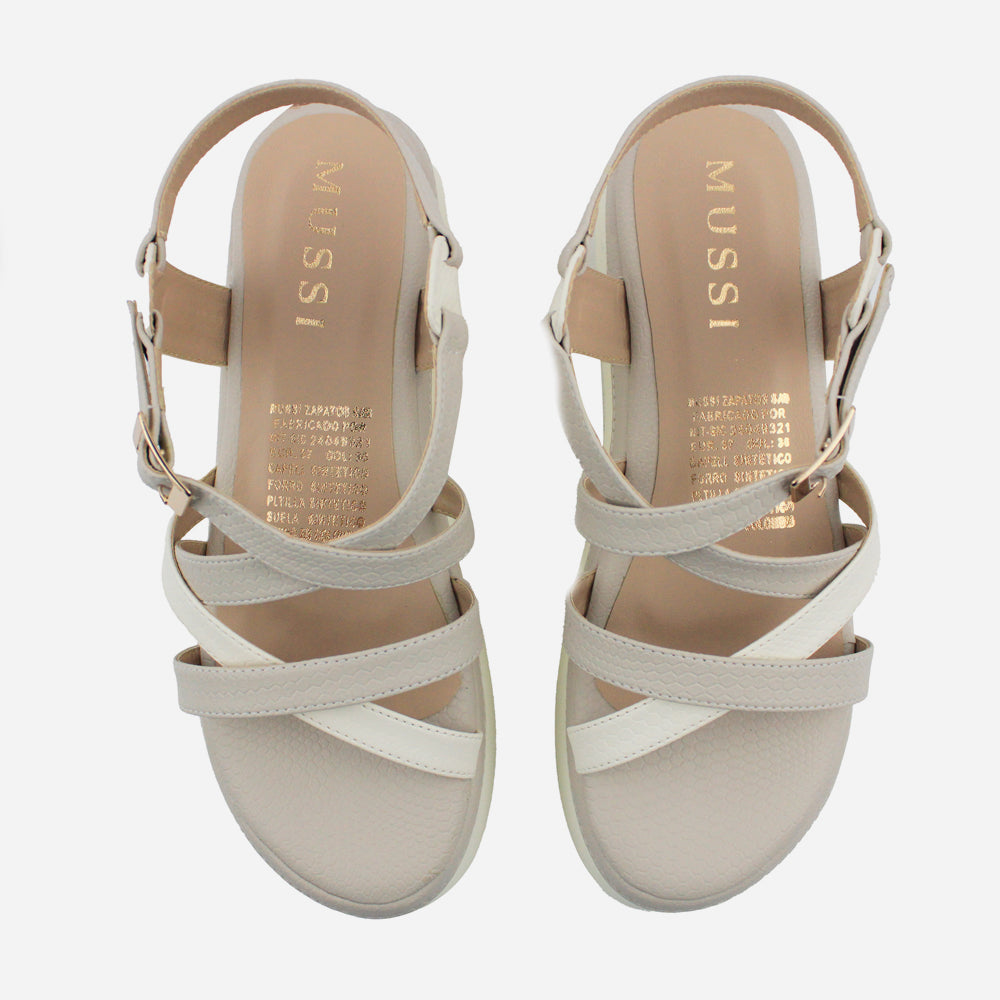 Sandalia chunky perla de sintético para mujer - Gris