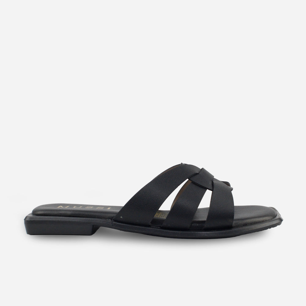 Sandalia plana susana de sintético para mujer - Negro