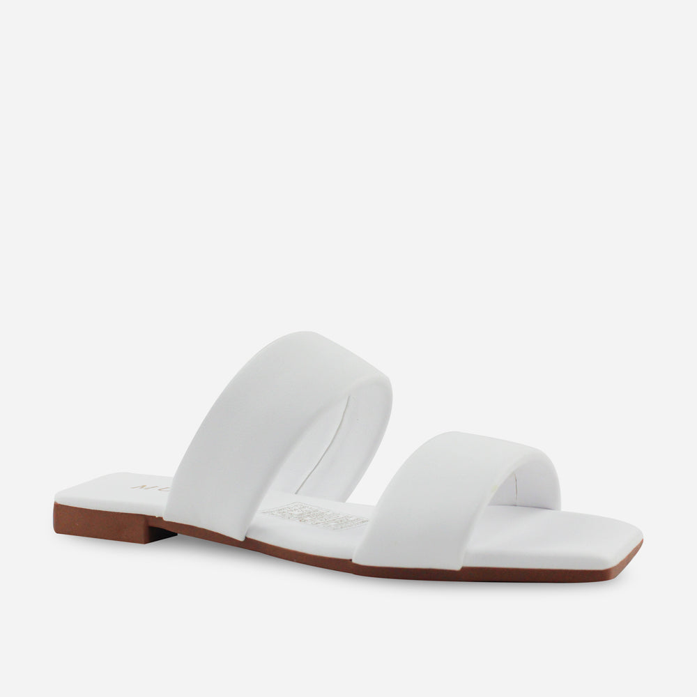 Sandalia plana marcel de sintético para mujer - Blanco