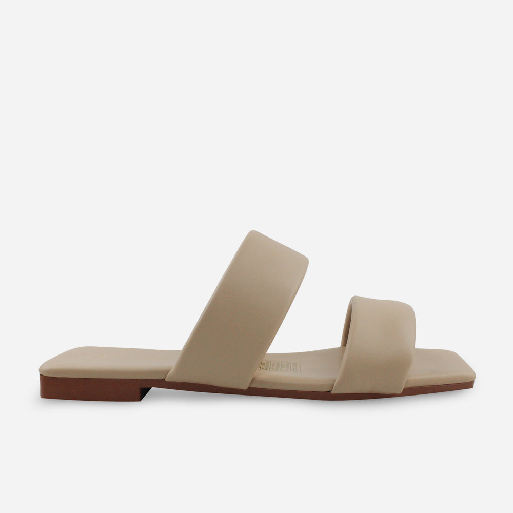 Sandalia plana marcel de sintético para mujer - Taupe