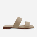 Sandalia plana marcel de sintético para mujer - Taupe