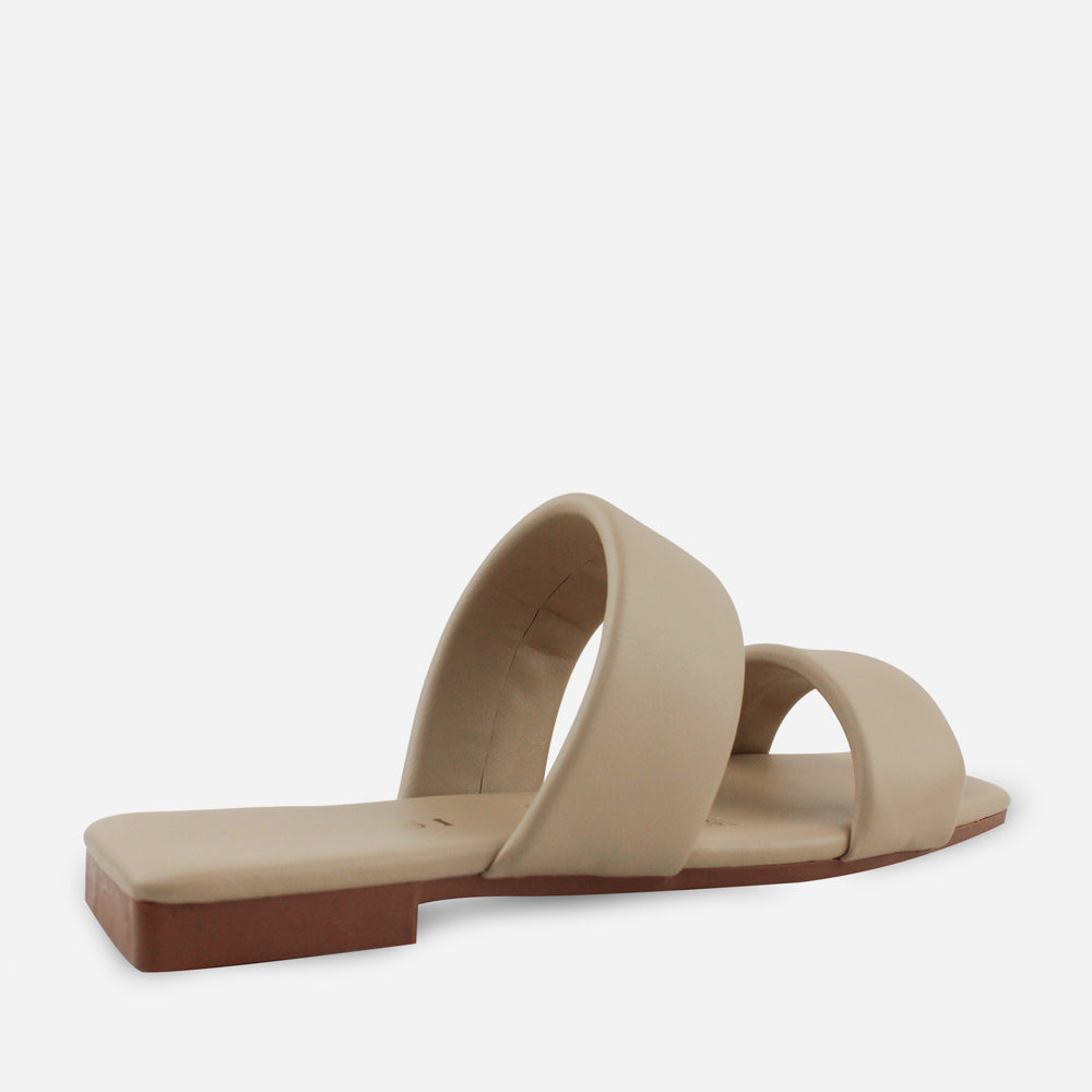 Sandalia plana marcel de sintético para mujer - Taupe