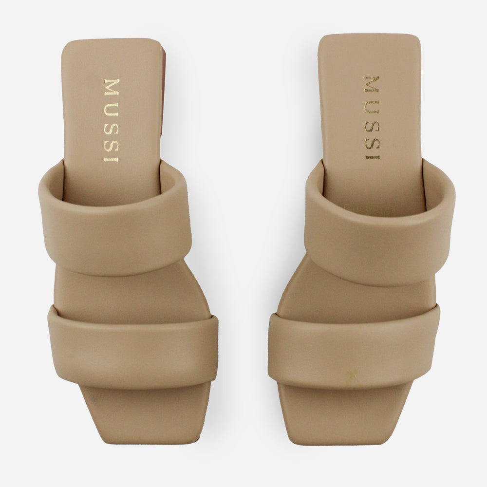 Sandalia plana marcel de sintético para mujer - Taupe