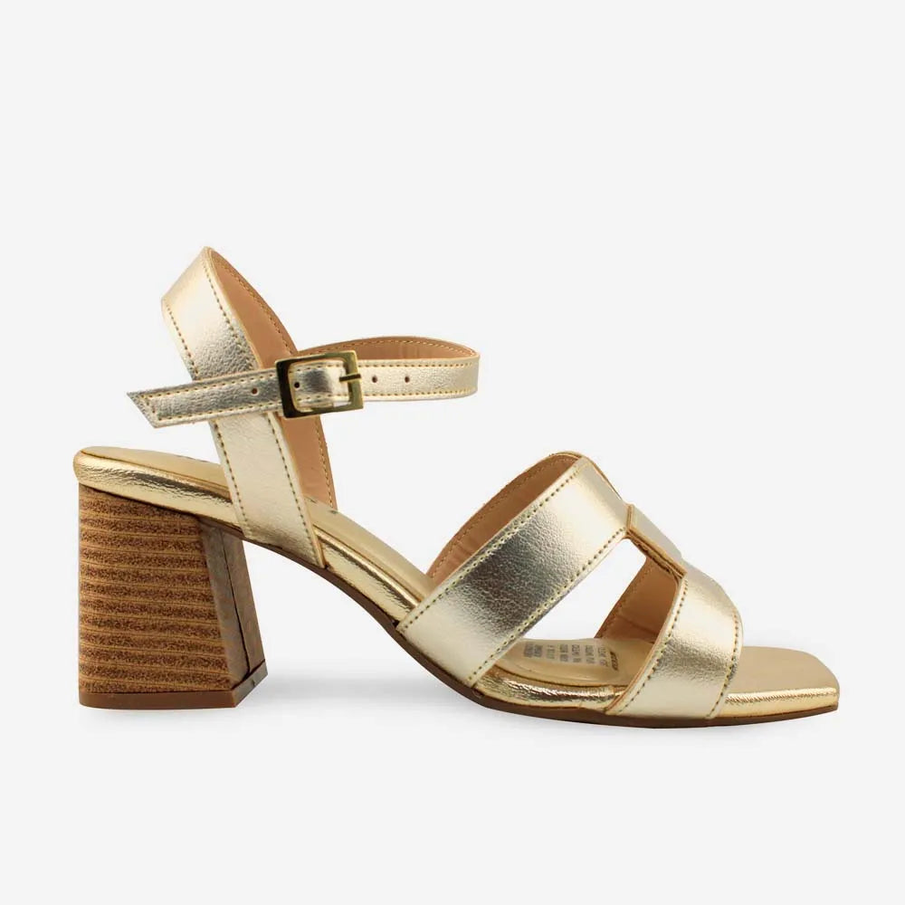 Sandalia tacon marise de sintético para mujer - Oro