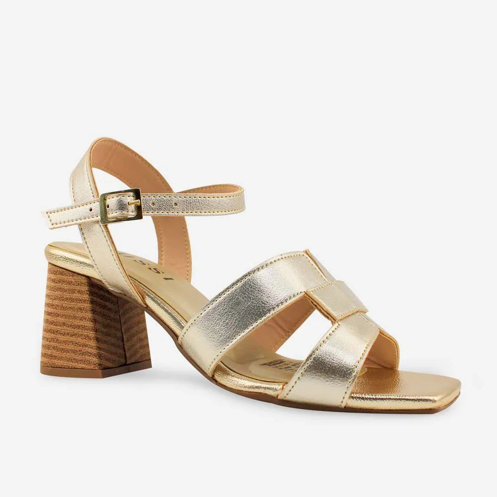 Sandalia tacon marise de sintético para mujer - Oro