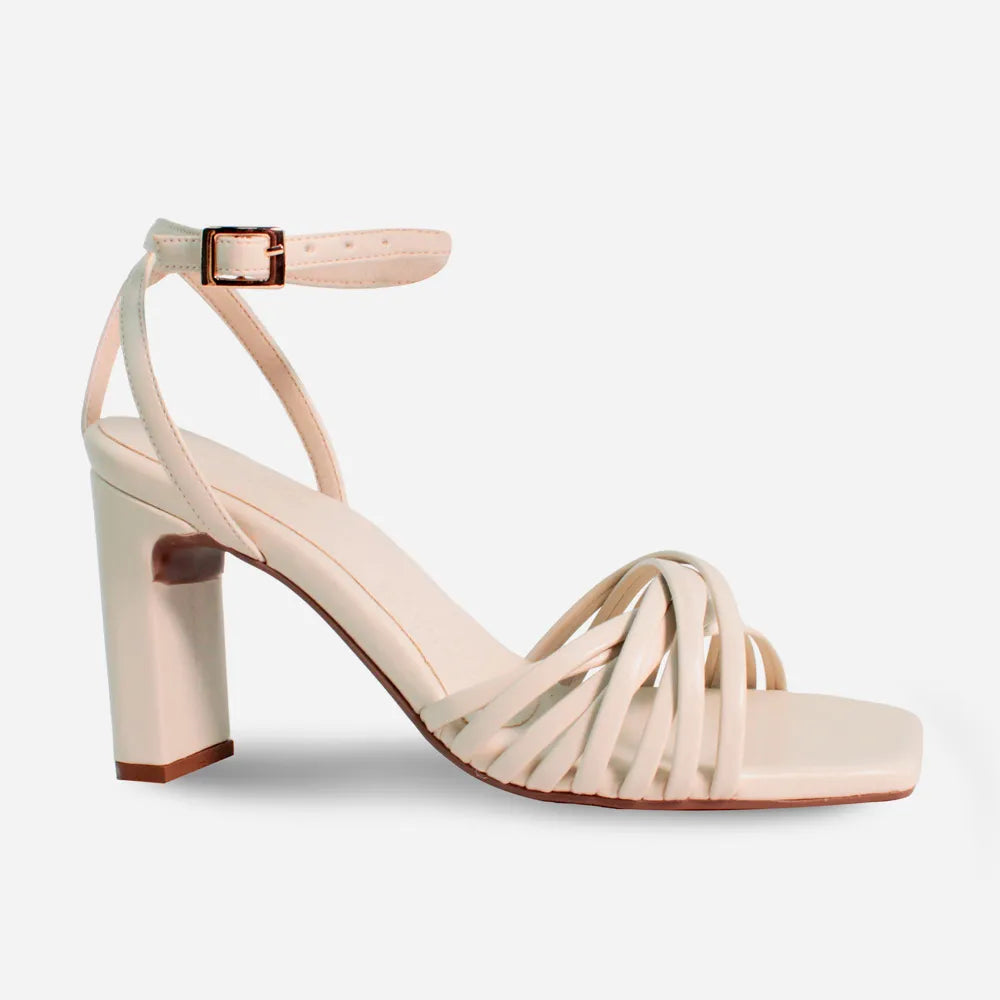 Sandalia tacon tadi de sintético para mujer - Beige