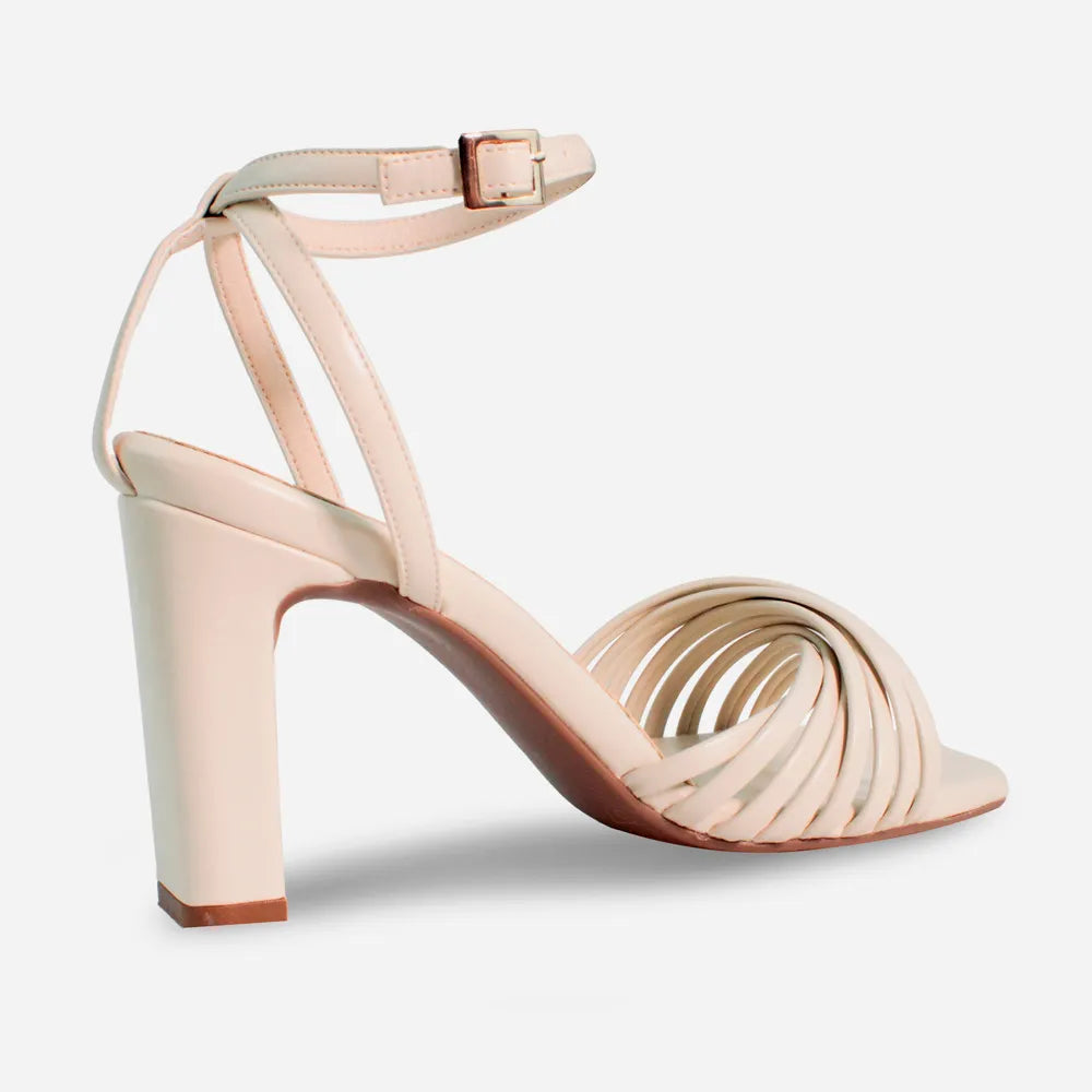 Sandalia tacon tadi de sintético para mujer - Beige