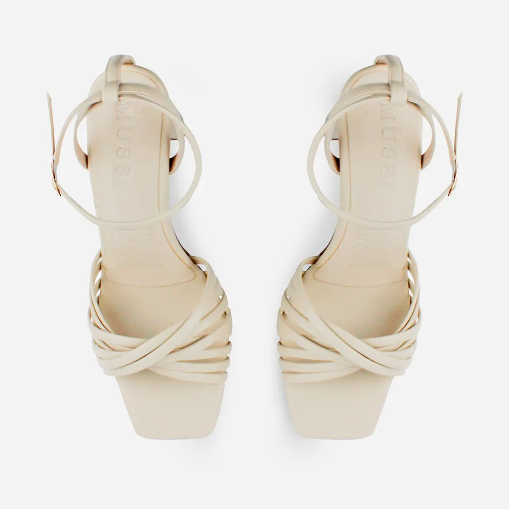 Sandalia tacon tadi de sintético para mujer - Beige