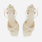 Sandalia tacon tadi de sintético para mujer - Beige