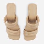 Sandalia plataforma cacao de sintético para mujer - Beige