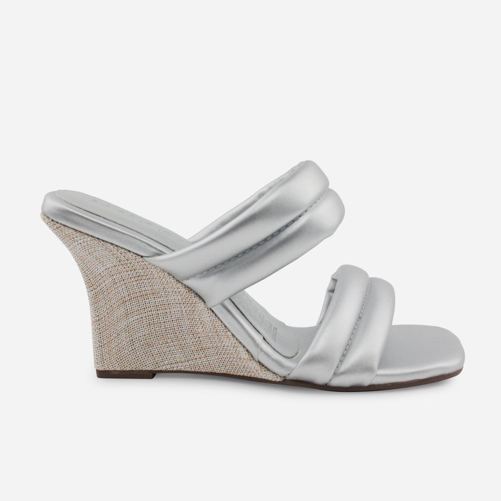 Sandalia plataforma cacao de sintético para mujer - Plata